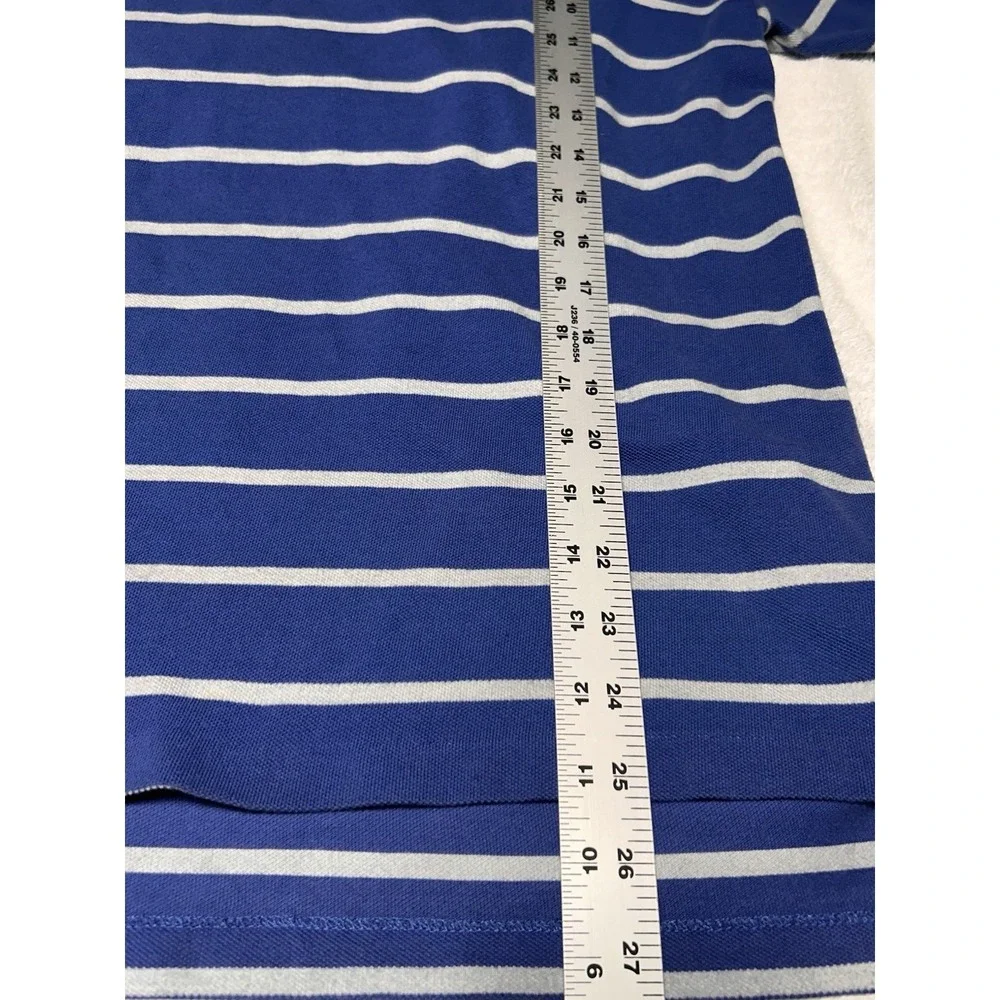 Polo Ralph Lauren Polo Shirt Mens L Purple/Grey Stripe Short‎ Sleeve Red Pony